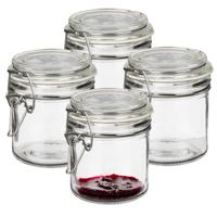 Weckpot/inmaakpot - 4x - Tarro - 250 ml - glas - met beugelsluiting - 11 x 10 cm - luchtdicht