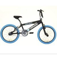 Tornado 20 inch freestyle fiets mat zwart blauwe banden 2000024 - thumbnail