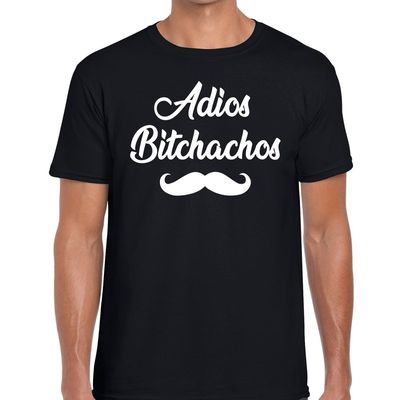 Adios bitchachos tekst t-shirt zwart voor heren