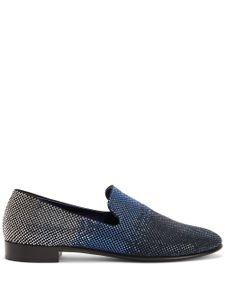 Giuseppe Zanotti mocassins Lewis à orenements en crystal - Bleu