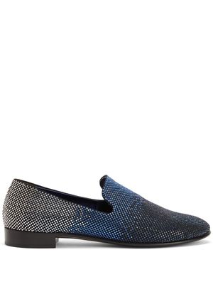 Giuseppe Zanotti mocassins Lewis à orenements en crystal - Bleu