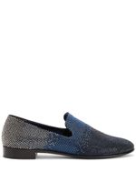 Giuseppe Zanotti mocassins Lewis à orenements en crystal - Bleu