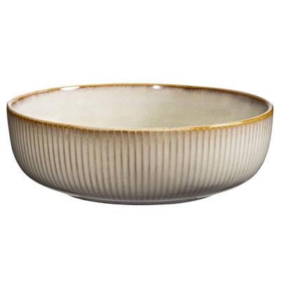 Leen Bakker - Saladeschaal Camille - - Ø22,5 Cm - Stoneware - Beige - B7.5 Cm