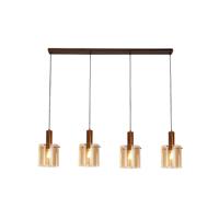 Hanglamp Sweden 4Lt - Mocha Metal & Amber Glass