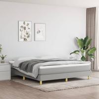 Boxspring met matras stof lichtgrijs 180x200 cm