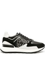 Roberto Cavalli Mirror Snake-embellished leather sneakers - Noir - thumbnail