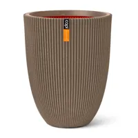 Vaas elegant laag Groove NL 34x46 warm taupe