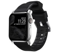 Nomad rugged sport strap Apple Watch 42mm / 44mm / 45mm / 49mm zwart / zilver