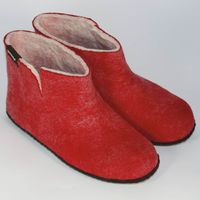 Pantoffels van Vilt (Rood - Maat 33) - thumbnail