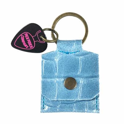 PickPouch Lederen Plectrumhoesje New York Croco Lichtblauw - Aanbieding