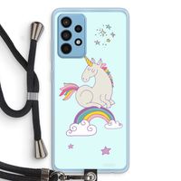 Regenboog eenhoorn: Samsung Galaxy A52 Transparant Hoesje met koord