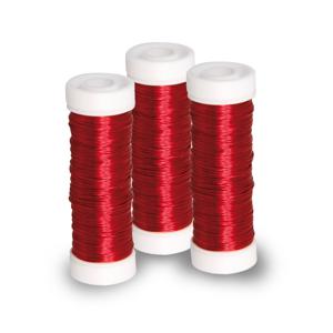 Sieraden maken draad - 3x - rood - 0.3 mm dik - 50 meter snoer - haakdraad