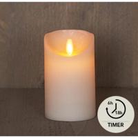 Anna's Collection Led rustiek stompkaars ivoor 7,5x12,5cm