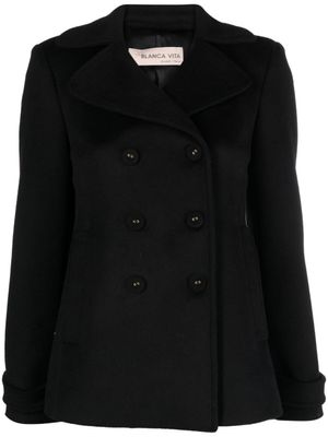 Blanca Vita manteau à effet brossé - Noir