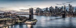 Glas Art - Brooklyn Bridge in New York, 60x160cm, prachtig voor in de woon en of slaapkamer, inclusief ophang materiaal