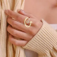 Draaibare Goudkleurige Madelief Ring - Sieraden - Spiritueelboek.nl - thumbnail