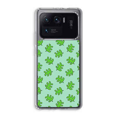 Groene blaadjes: Xiaomi Mi 11 Ultra Transparant Hoesje
