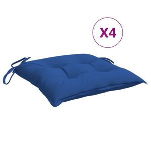 vidaXL Stoelkussens 4 st 50x50x7 cm stof blauw