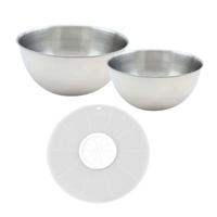 Set van 2 bereidingsschalen met spatwaterdichte deksels - FACKELMANN - Basic - 25 en 20,5 cm