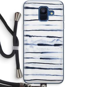 Ink Stripes: Samsung Galaxy A6 (2018) Transparant Hoesje met koord
