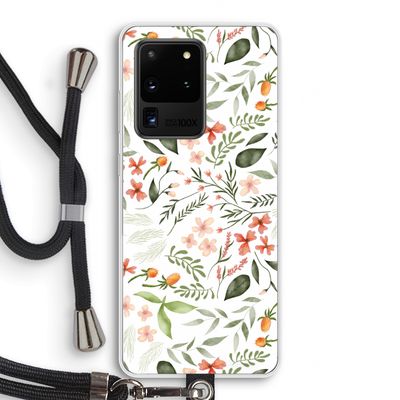 Sweet little flowers: Samsung Galaxy S20 Ultra Transparant Hoesje met koord