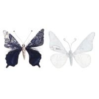 Kerstversiering DKD Home Decor Polyester Vlinder (2 Stuks) (23 x 3 x 19 cm)