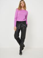 Loose fit leren broek met tailleband