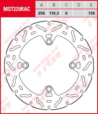 TRW remschijf "mst229rac". rotor mst229rac rigid