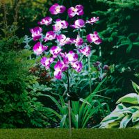 HI Tuinlamp orchidee solar LED 75 cm - thumbnail