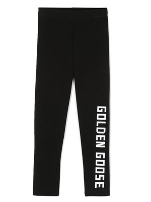 Golden Goose Kids pantalon de jogging à logo imprimé - Noir