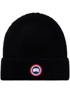 Canada Goose bonnet Arctic Disc en maille nervurée - Noir