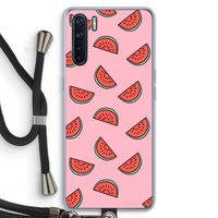 Watermeloen: Oppo A91 Transparant Hoesje met koord