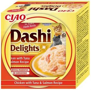 INABA DASHI DELIGHTS CHICKEN WITH TUNA & SALMON RECIPE 70 GR