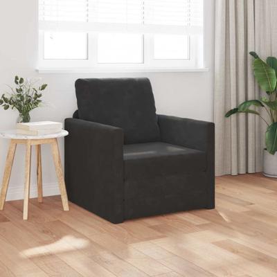 Vloerslaapbank met kussen Zwart 74 x 77 x 81 cm Fluweel
