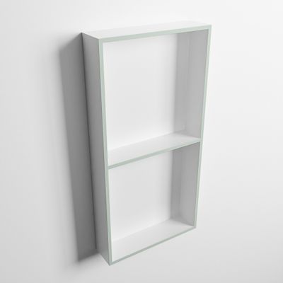 MONDIAZ EASY Nis 59,5x29,5cm in solid surface kleur Greey | Talc. 2 vakken geschikt voor in- of opbouw