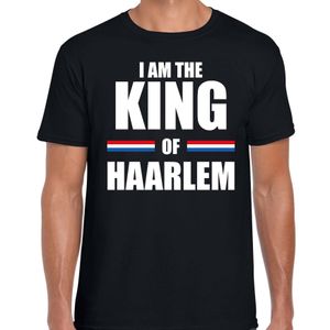 Feest t-shirt voor heren - I am the King of Haarlem - zwart - Koningsdag