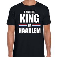 Feest t-shirt voor heren - I am the King of Haarlem - zwart - Koningsdag