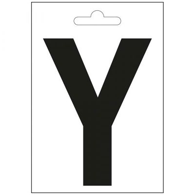 Nautic letter Y zwart 100 mm.