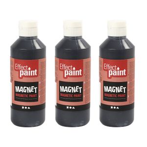 3x Magneetverf zwart 250 ml