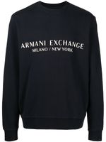 Armani Exchange sweat à logo imprimé - Bleu