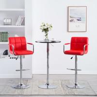 Barstoelen 2 st kunstleer rood