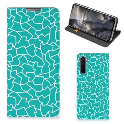 OnePlus Nord | Bookcase | Cracks Blue