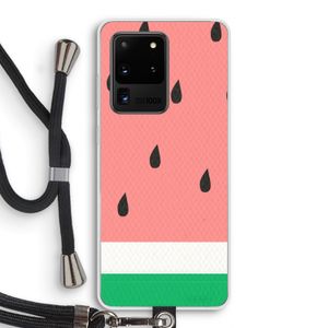 Watermeloen: Samsung Galaxy S20 Ultra Transparant Hoesje met koord