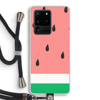 Watermeloen: Samsung Galaxy S20 Ultra Transparant Hoesje met koord