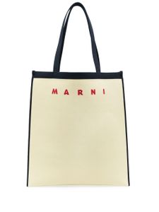 Marni sac cabas à logo brodé - Bleu