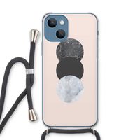 Marmeren cirkels: iPhone 13 Transparant Hoesje met koord Marmeren cirkels: iPhone 13 Transparant Hoesje met koord