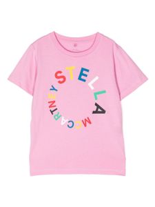 Stella McCartney Kids t-shirt en coton à logo imprimé - Rose