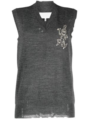 Maison Margiela débardeur en maille intarsia - Gris