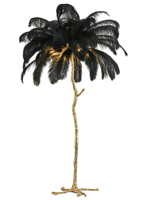 Vloerlamp Ostrich Feather Copper - Zwart - ledlampen inclusief