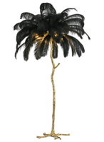 Vloerlamp Ostrich Feather Copper - Zwart - ledlampen inclusief